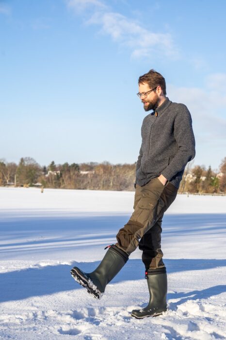 Gummistiefel Mann gefüttert Dunlop Blizzard Tragebild