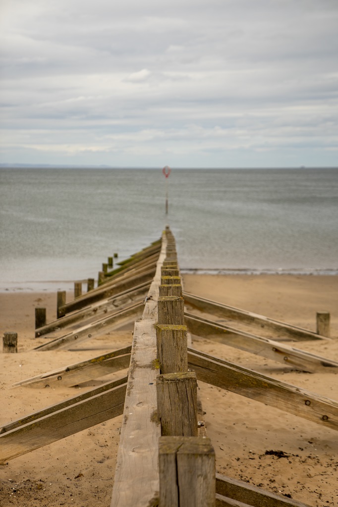 Schottland Edinburgh Portobello Beach Wellenbrecher