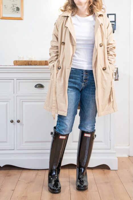 Schlanke Gummistiefel Hunter Refined Tragebild