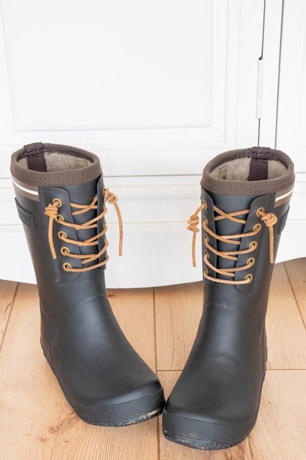 Zwarte kinder regen-/winterlaars Lace Thermo van Bisgaard