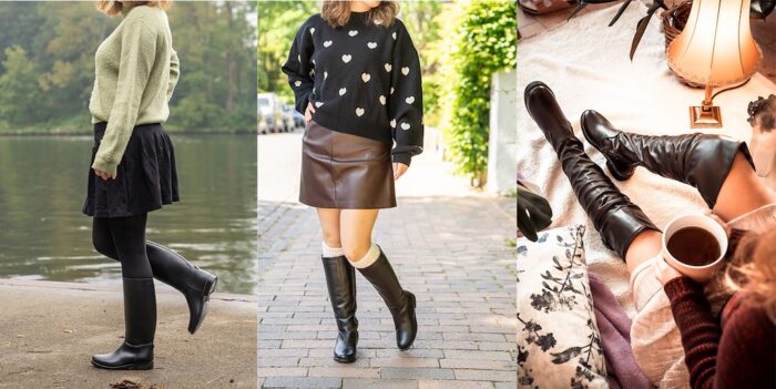 Flache Stiefel Untergröße 32