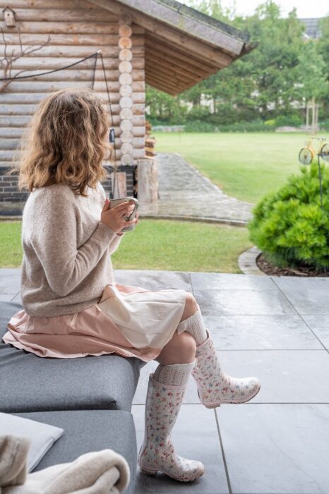 Gummistiefel im Herbst Romantik Outfit