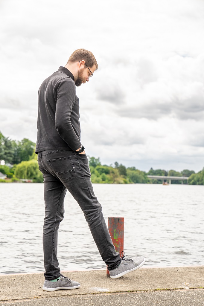 WHITIN Herren Barfußschuhe Grau - Breite Barefoot Sneaker Für Sommer