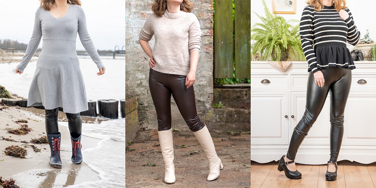 Glanzleggings und Lederleggings