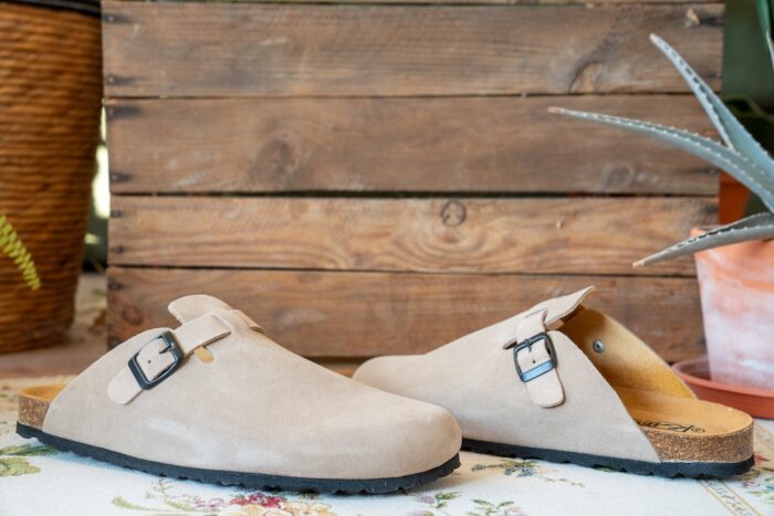 Gonkos Lederclogs Taupe